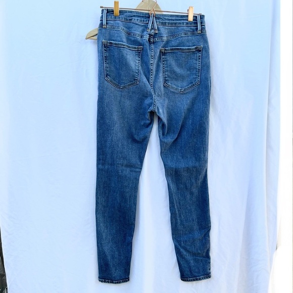 GOOD AMERICAN | GOOD WAIST FRONT SEAM PINTUCK JEANS SLIT ANKLE BLUE SIZE 10/30 - Picture 7 of 7